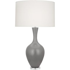 Matte Smokey Taupe Audrey Table Lamp in Matte Smokey Taupe Glazed Ceramic Color