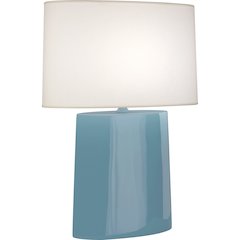 Steel Blue Victor Table Lamp in Steel Blue Glazed Ceramic Color