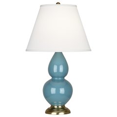 Steel Blue Small Double Gourd Accent Lamp in Steel Blue Glazed Ceramic Color