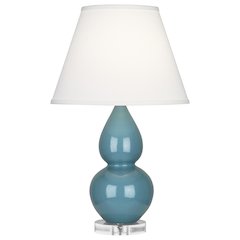 Steel Blue Small Double Gourd Accent Lamp in Steel Blue Glazed Ceramic Color