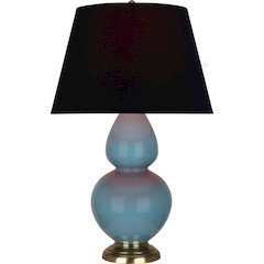 Steel Blue Double Gourd Table Lamp in Steel Blue Glazed Ceramic Color