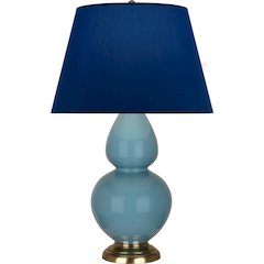 Steel Blue Double Gourd Table Lamp in Steel Blue Glazed Ceramic Color