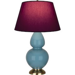 Steel Blue Double Gourd Table Lamp in Steel Blue Glazed Ceramic Color