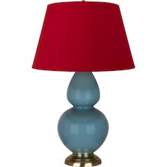 Steel Blue Double Gourd Table Lamp in Steel Blue Glazed Ceramic Color