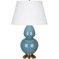 Steel Blue Double Gourd Table Lamp in Steel Blue Glazed Ceramic Color