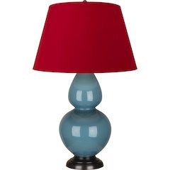 Steel Blue Double Gourd Table Lamp in Steel Blue Glazed Ceramic Color