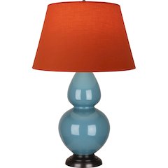 Steel Blue Double Gourd Table Lamp in Steel Blue Glazed Ceramic Color
