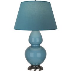 Steel Blue Double Gourd Table Lamp in Steel Blue Glazed Ceramic Color