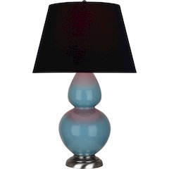 Steel Blue Double Gourd Table Lamp in Steel Blue Glazed Ceramic Color