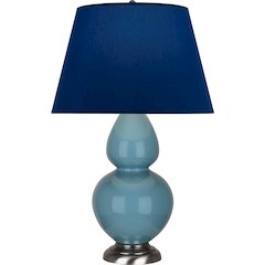 Steel Blue Double Gourd Table Lamp in Steel Blue Glazed Ceramic Color
