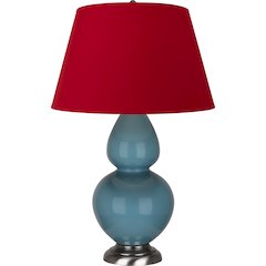 Steel Blue Double Gourd Table Lamp in Steel Blue Glazed Ceramic Color