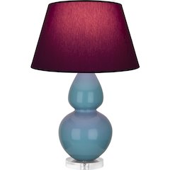 Steel Blue Double Gourd Table Lamp in Steel Blue Glazed Ceramic Color