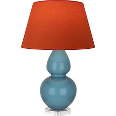Steel Blue Double Gourd Table Lamp in Steel Blue Glazed Ceramic Color