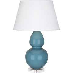 Steel Blue Double Gourd Table Lamp in Steel Blue Glazed Ceramic Color
