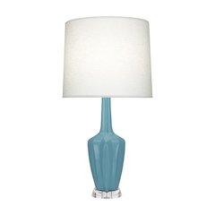 Steel Blue Emma Accent Lamp in Steel Blue Glazed Ceramic Color