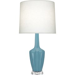 Steel Blue Emma Table Lamp in Steel Blue Glazed Ceramic Color