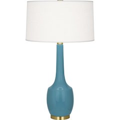 Steel Blue Delilah Table Lamp in Steel Blue Glazed Ceramic Color
