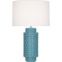 Steel Blue Dolly Table Lamp in Steel Blue Glazed Textured Ceramic Color