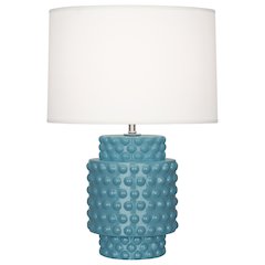 Steel Blue Dolly Accent Lamp in Steel Blue Glazed Textured Ceramic Color