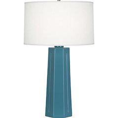 Steel Blue Mason Table Lamp in Steel Blue Glazed Ceramic Color
