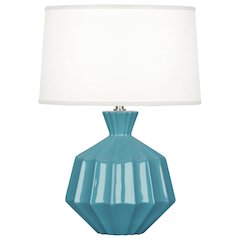 Steel Blue Orion Accent Lamp in Steel Blue Glazed Ceramic Color