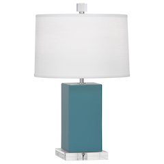 Steel Blue Harvey Accent Lamp in Steel Blue Glazed Ceramic Color