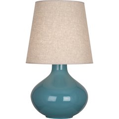 Steel Blue June Table Lamp in Steel Blue Glazed Ceramic Color
