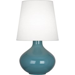 Steel Blue June Table Lamp in Steel Blue Glazed Ceramic Color