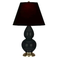 Obsidian Small Double Gourd Accent Lamp in Obsidian Glazed Ceramic Color