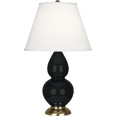 Obsidian Small Double Gourd Accent Lamp in Obsidian Glazed Ceramic Color