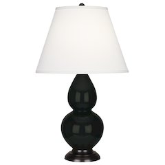 Obsidian Small Double Gourd Accent Lamp in Obsidian Glazed Ceramic Color