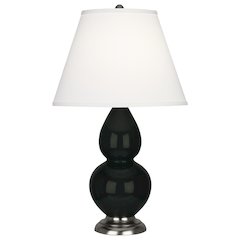 Obsidian Small Double Gourd Accent Lamp in Obsidian Glazed Ceramic Color