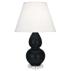 Obsidian Small Double Gourd Accent Lamp in Obsidian Glazed Ceramic Color