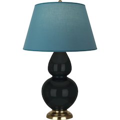 Obsidian Double Gourd Table Lamp in Obsidian Glazed Ceramic Color