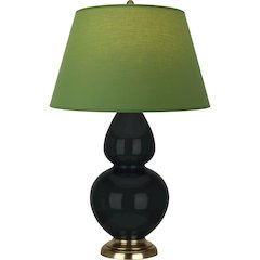 Obsidian Double Gourd Table Lamp in Obsidian Glazed Ceramic Color