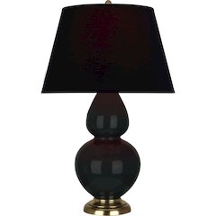 Obsidian Double Gourd Table Lamp in Obsidian Glazed Ceramic Color