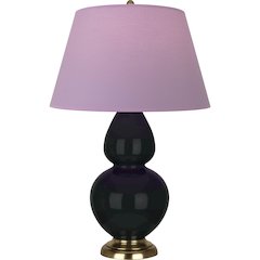 Obsidian Double Gourd Table Lamp in Obsidian Glazed Ceramic Color