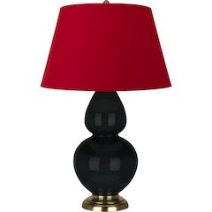 Obsidian Double Gourd Table Lamp in Obsidian Glazed Ceramic Color
