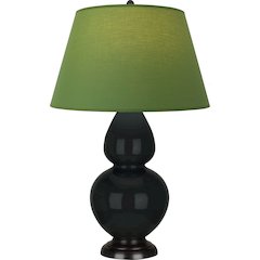 Obsidian Double Gourd Table Lamp in Obsidian Glazed Ceramic Color
