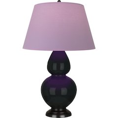 Obsidian Double Gourd Table Lamp in Obsidian Glazed Ceramic Color