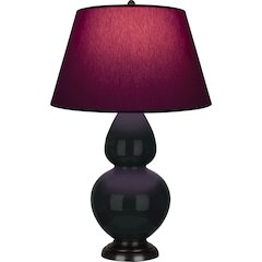 Obsidian Double Gourd Table Lamp in Obsidian Glazed Ceramic Color