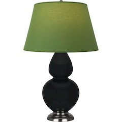 Obsidian Double Gourd Table Lamp in Obsidian Glazed Ceramic Color