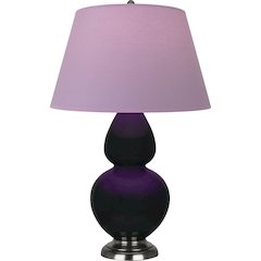 Obsidian Double Gourd Table Lamp in Obsidian Glazed Ceramic Color