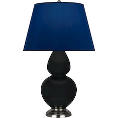 Obsidian Double Gourd Table Lamp in Obsidian Glazed Ceramic Color