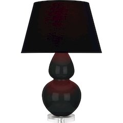 Obsidian Double Gourd Table Lamp in Obsidian Glazed Ceramic Color