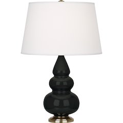 Obsidian Small Triple Gourd Accent Lamp in Obsidian Glazed Ceramic Color