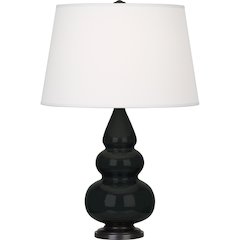 Obsidian Small Triple Gourd Accent Lamp in Obsidian Glazed Ceramic Color