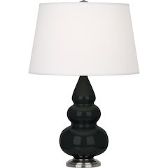 Obsidian Small Triple Gourd Accent Lamp in Obsidian Glazed Ceramic Color