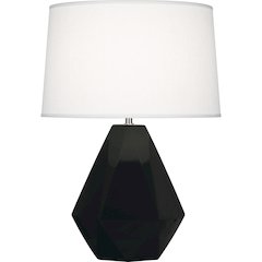 Obsidian Delta Table Lamp in Obsidian Glazed Ceramic Color