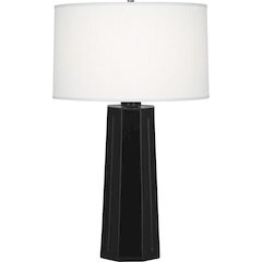 Obsidian Mason Table Lamp in Obsidian Glazed Ceramic Color
